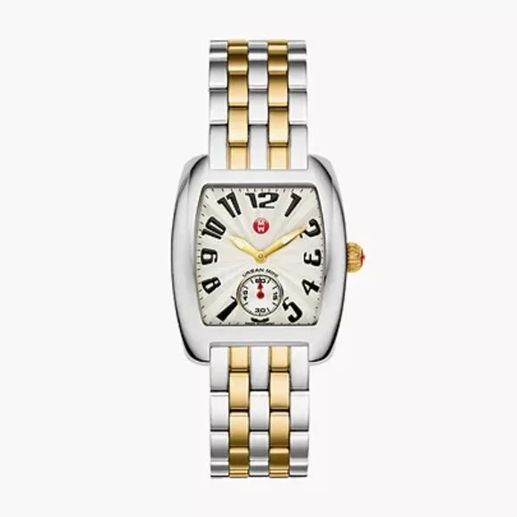 NWT Michele Urban Mini Two-Tone 18K Gold Plated Watch - Picture 1 of 14